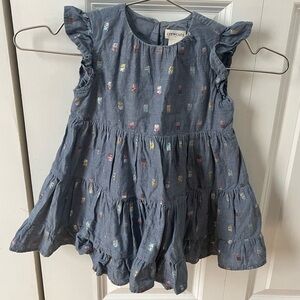 Crewcuts Denim Blue Dress with Subtle Accents